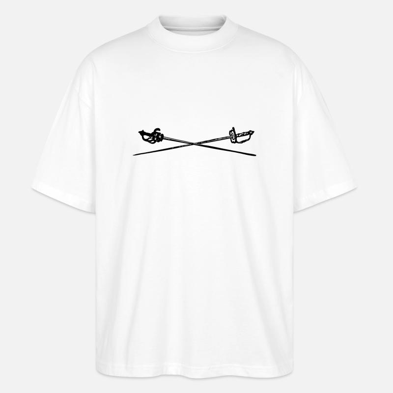 Escrime épée fleurette parade samurai12 - T-shirt bio Blaster 2.0 coupe oversize Stanley/Stella Unisexe - blanc