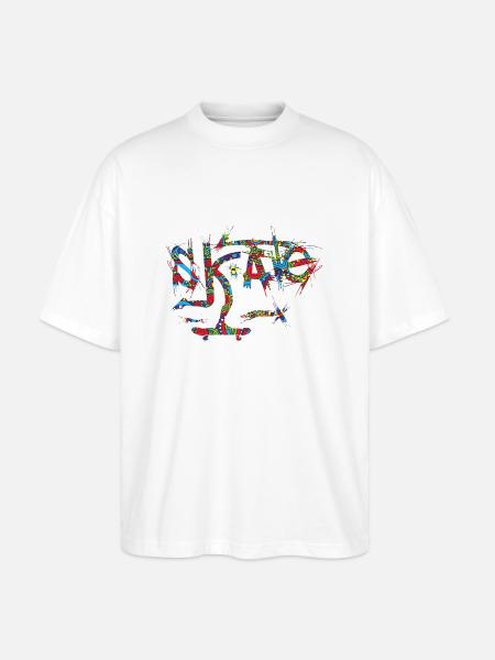 Skate - Stanley/Stella Oversized Unisex Organic T-shirt Blaster 2.0 - white