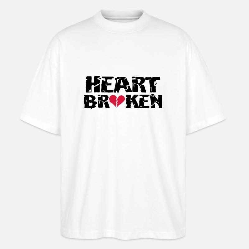 Herz <3Broken - Stanley/Stella Oversized Unisex Bio T-Shirt Blaster 2.0 - Weiß