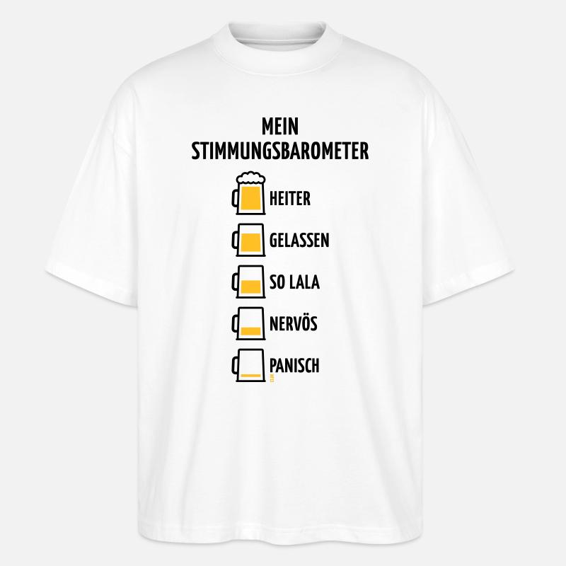 Mein Stimmungsbarometer (Bier / V1 / POS) - Stanley/Stella Oversized Unisex Bio T-Shirt Blaster 2.0 - Weiß