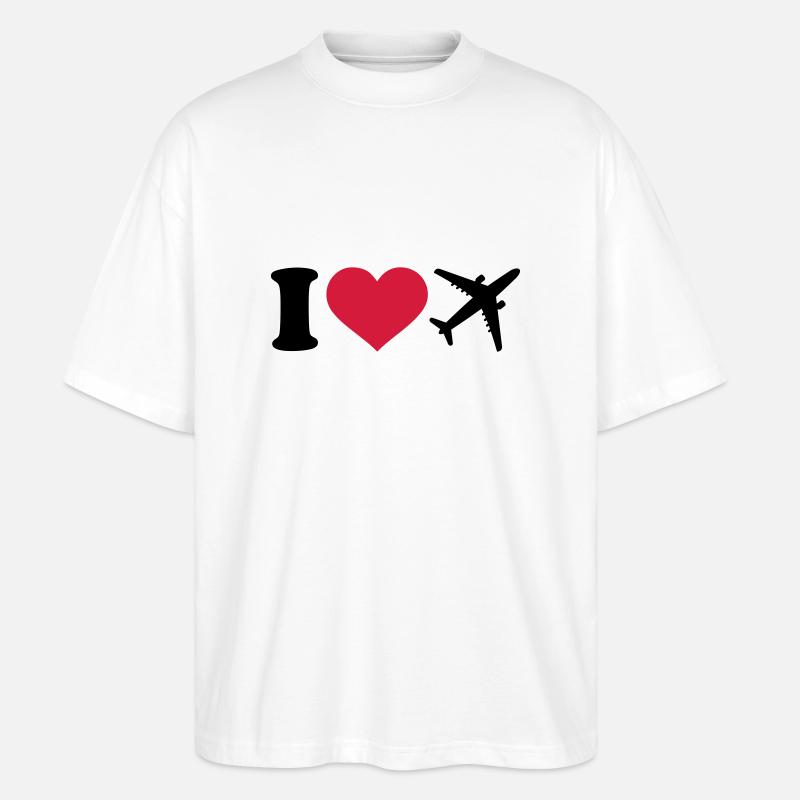 I love Avion - T-shirt bio Blaster 2.0 coupe oversize Stanley/Stella Unisexe - blanc