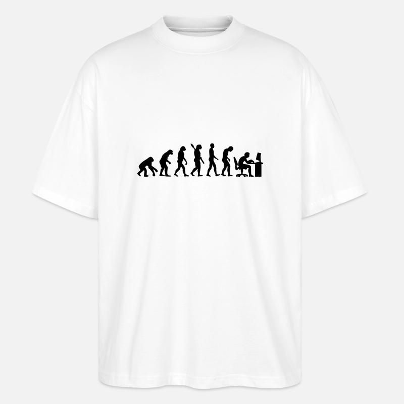 Evolution computer - Stanley/Stella Oversized Unisex Organic T-shirt Blaster 2.0 - white