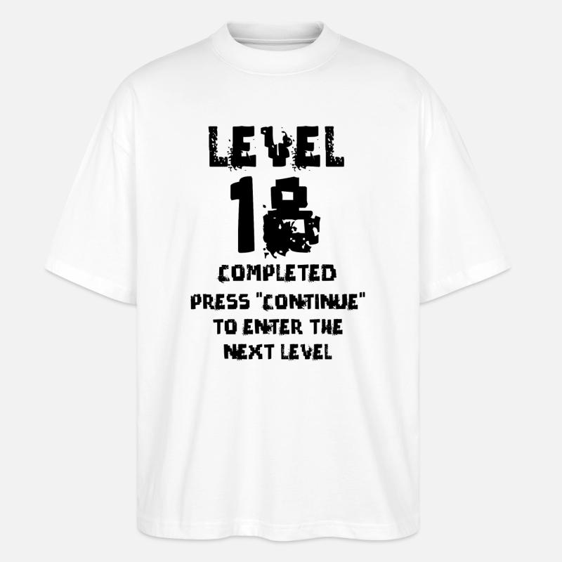 Stufe 18 Jahre alt - Stanley/Stella Oversized Unisex Bio T-Shirt Blaster 2.0 - Weiß