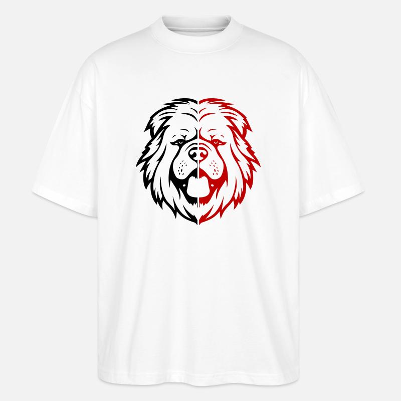 Chow Chow Hund Kopf - Stanley/Stella Oversized Unisex Bio T-Shirt Blaster 2.0 - Weiß