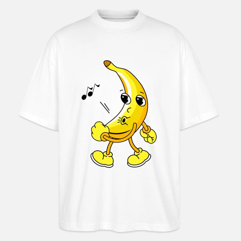 Pfeifende Banane - Stanley/Stella Oversized Unisex Bio T-Shirt Blaster 2.0 - Weiß