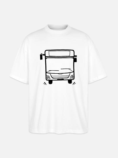 Linienbus ohne Text - Stanley/Stella Oversized Unisex Bio T-Shirt Blaster 2.0 - Weiß