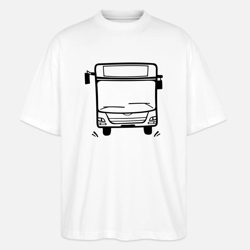 Linienbus ohne Text - Stanley/Stella Oversized Unisex Bio T-Shirt Blaster 2.0 - Weiß