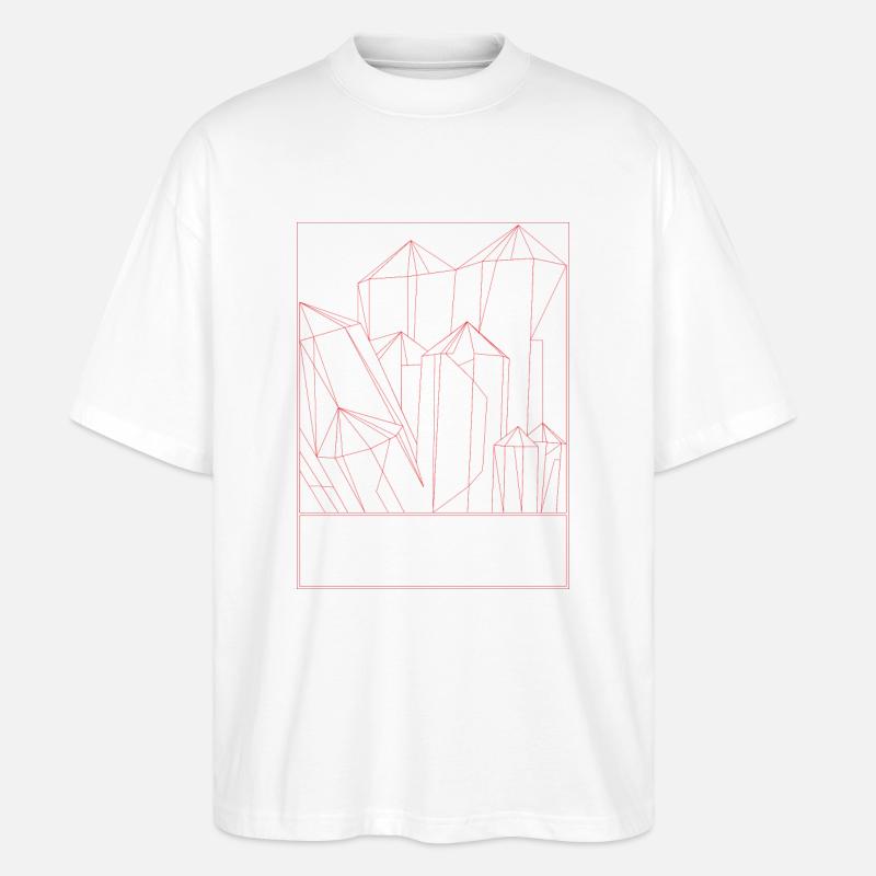 Kristall Rot - Stanley/Stella Oversized Unisex Bio T-Shirt Blaster 2.0 - Weiß