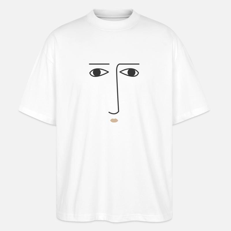 Gesicht Shirt Geschenk - Stanley/Stella Oversized Unisex Bio T-Shirt Blaster 2.0 - Weiß