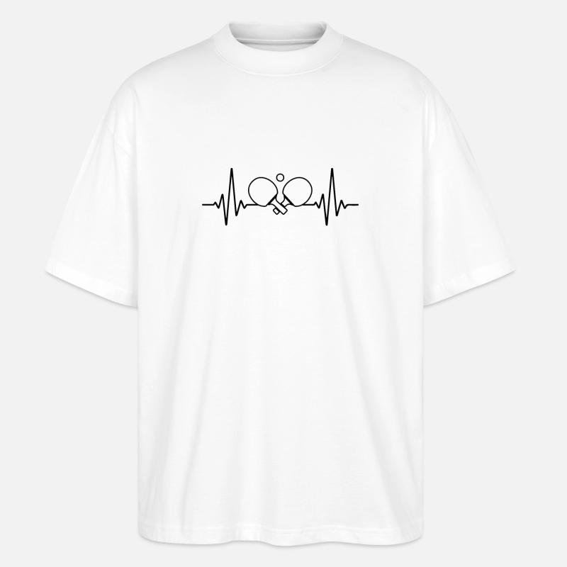 Ping Pong Herzfrequenz und Lebensstil - Stanley/Stella Oversized Unisex Bio T-Shirt Blaster 2.0 - Weiß