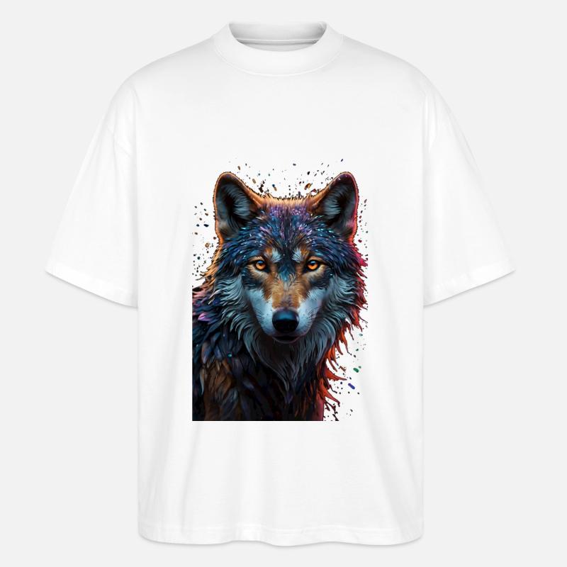 Wolf - Stanley/Stella Oversized Unisex Bio T-Shirt Blaster 2.0 - Weiß
