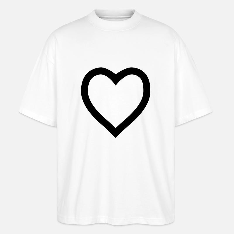 Heart outline - Stanley/Stella Oversized Unisex Bio T-Shirt Blaster 2.0 - Weiß