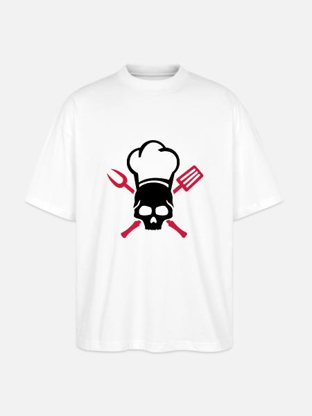 grillen__totenkopf_skull_2__f2 - Stanley/Stella Oversized Unisex Organic T-shirt Blaster 2.0 - white