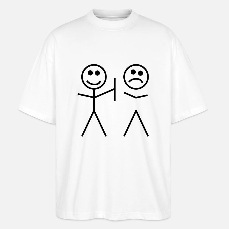 gemeines strichmännchen humor - Stanley/Stella Oversized Unisex Bio T-Shirt Blaster 2.0 - Weiß