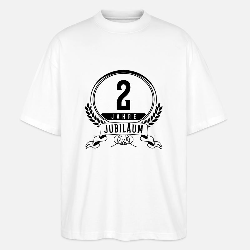 2 jahre jubilaeum - Stanley/Stella Oversized Unisex Bio T-Shirt Blaster 2.0 - Weiß