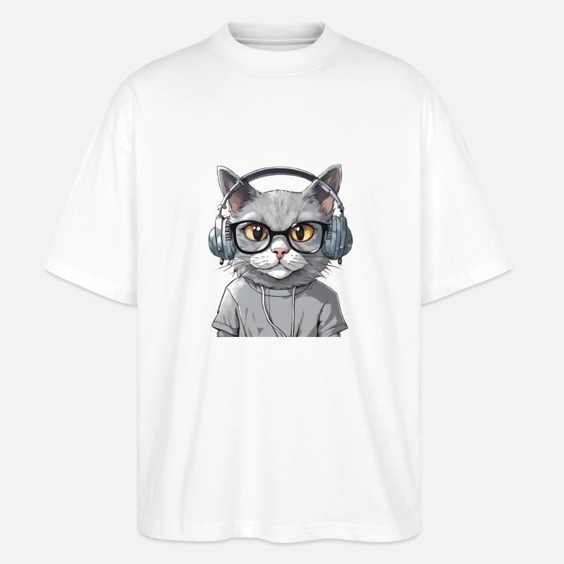 Grey Cat Web Developer - Stanley/Stella Oversized Unisex Organic T-shirt Blaster 2.0 - white
