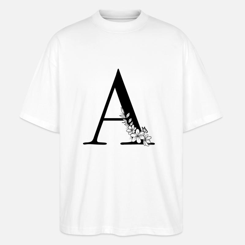 Buchstabe A - Stanley/Stella Oversized Unisex Bio T-Shirt Blaster 2.0 - Weiß