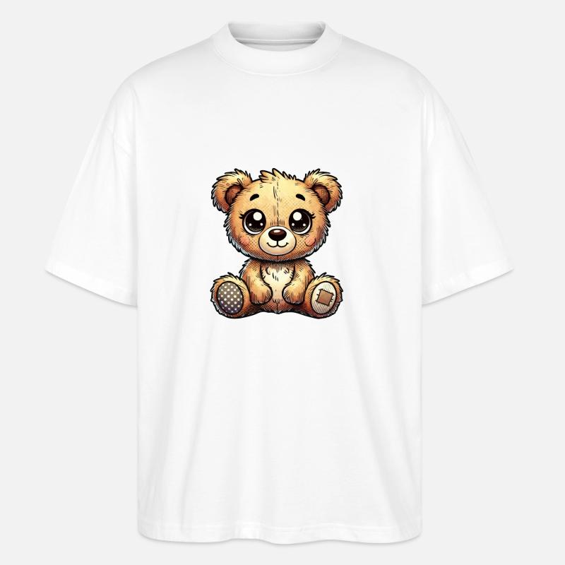 Teddybär - Stanley/Stella Oversized Unisex Bio T-Shirt Blaster 2.0 - Weiß