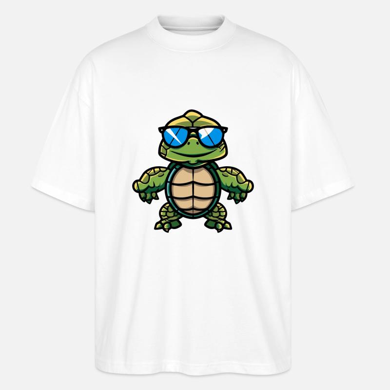 Schildkröte Comic Cool - Stanley/Stella Oversized Unisex Bio T-Shirt Blaster 2.0 - Weiß