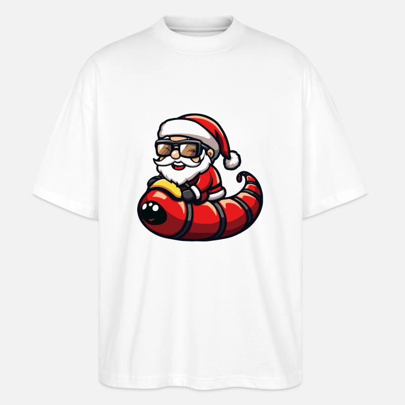 ver Père Noël dessin animé - T-shirt bio Blaster 2.0 coupe oversize Stanley/Stella Unisexe - blanc