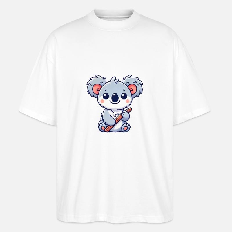 Bande dessinée Koala Bear - T-shirt bio Blaster 2.0 coupe oversize Stanley/Stella Unisexe - blanc