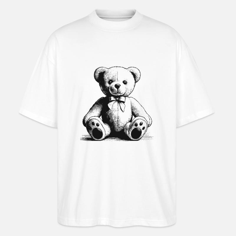 Teddybär - Stanley/Stella Oversized Unisex Bio T-Shirt Blaster 2.0 - Weiß
