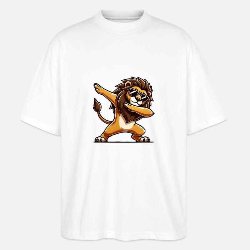 löwe comic dabbing - Stanley/Stella Oversized Unisex Bio T-Shirt Blaster 2.0 - Weiß