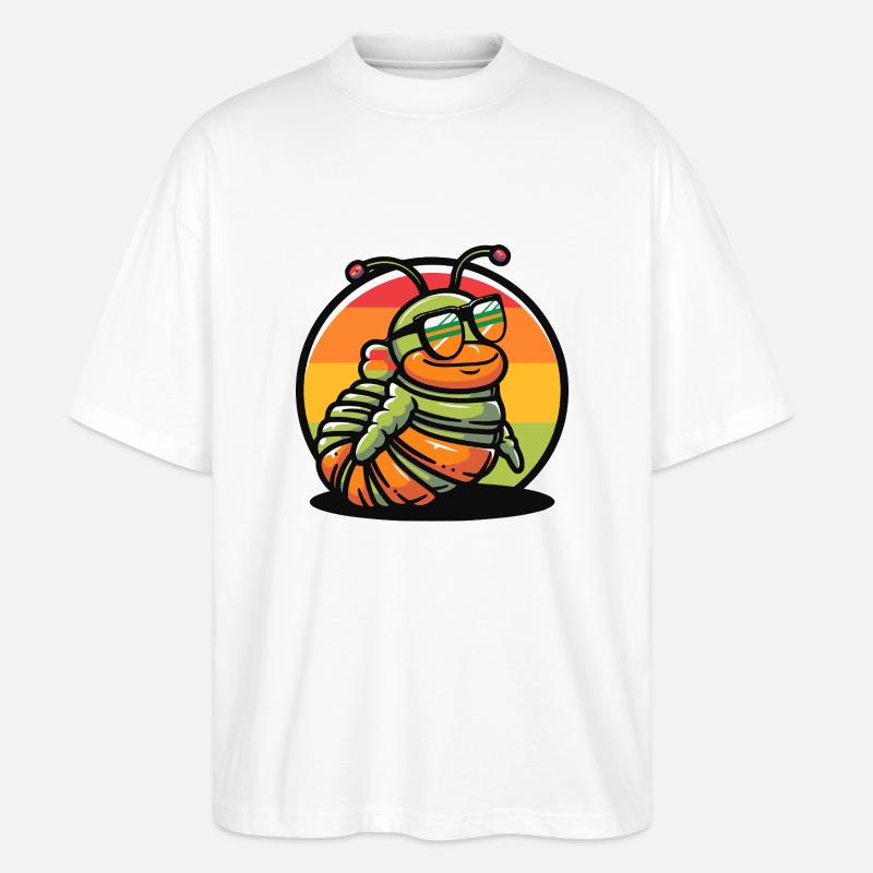 Wurm Cool Sommer - Stanley/Stella Oversized Unisex Bio T-Shirt Blaster 2.0 - Weiß