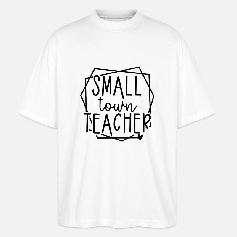 Kleinstadtlehrer Herzgrafik für Pädagogen - Stanley/Stella Oversized Unisex Bio T-Shirt Blaster 2.0 - Weiß
