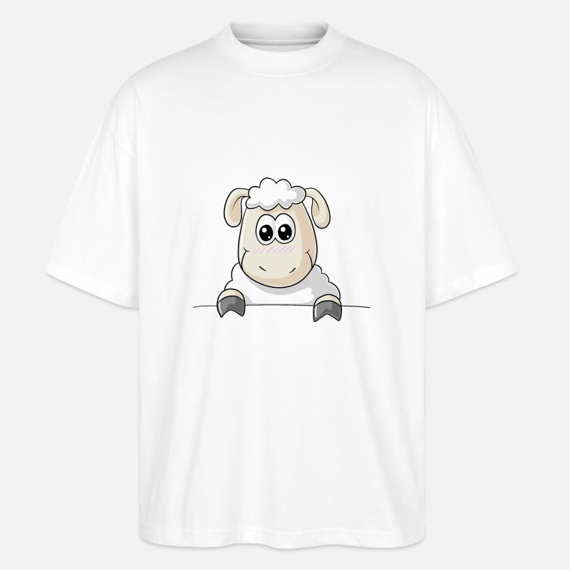 Schaf Comic - Stanley/Stella Oversized Unisex Bio T-Shirt Blaster 2.0 - Weiß