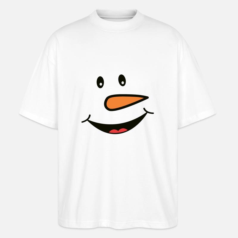 Drolliges Schneemann Gesicht - Stanley/Stella Oversized Unisex Bio T-Shirt Blaster 2.0 - Weiß
