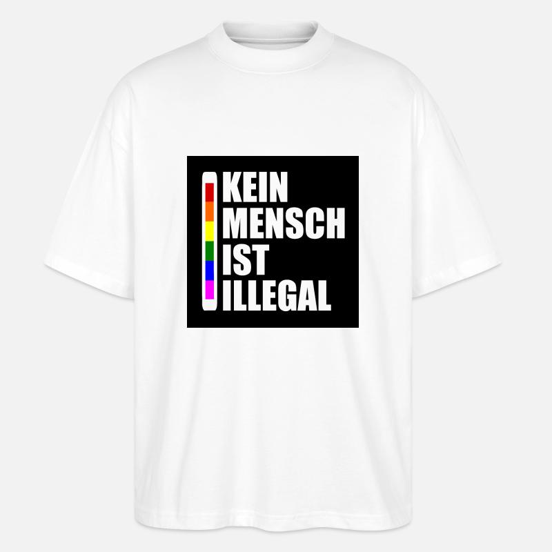 kein millimeter nach rechts - Stanley/Stella Oversized Unisex Bio T-Shirt Blaster 2.0 - Weiß