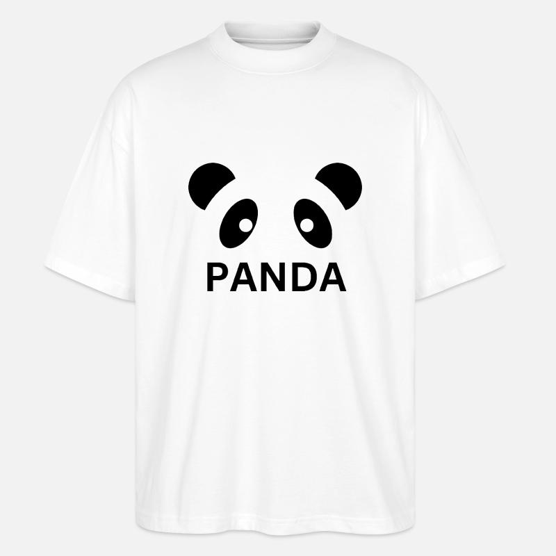 Conception du visage de panda - T-shirt bio Blaster 2.0 coupe oversize Stanley/Stella Unisexe - blanc