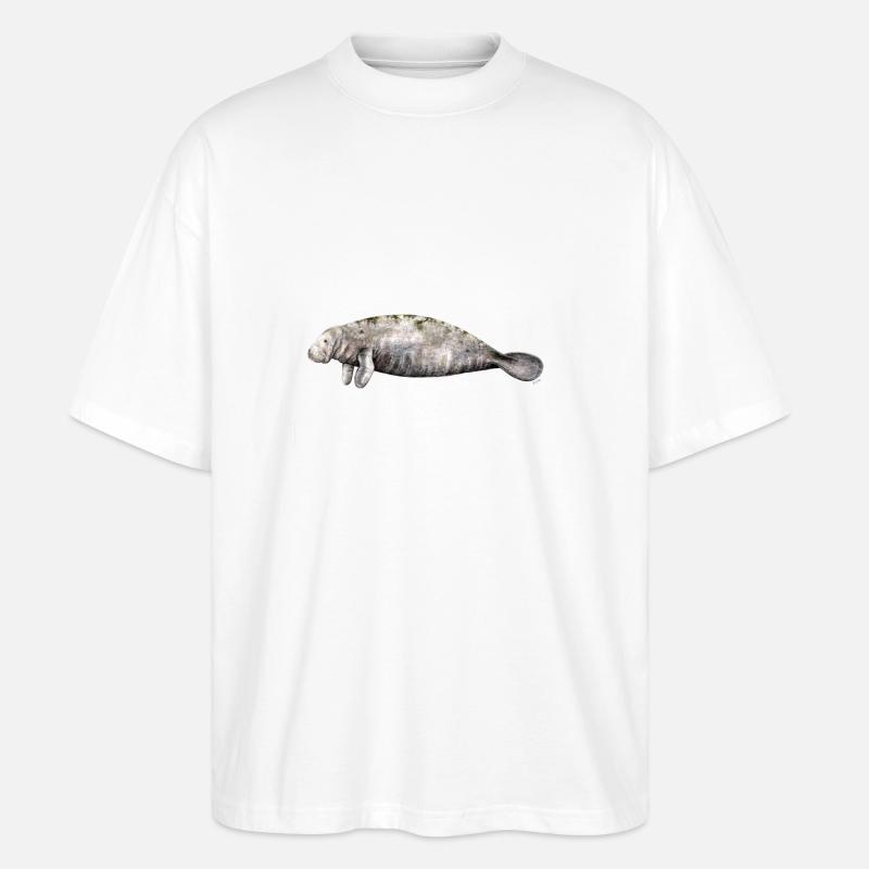 Manati - Manatee - Lamantin - Stanley/Stella Oversized Unisex Bio T-Shirt Blaster 2.0 - Weiß