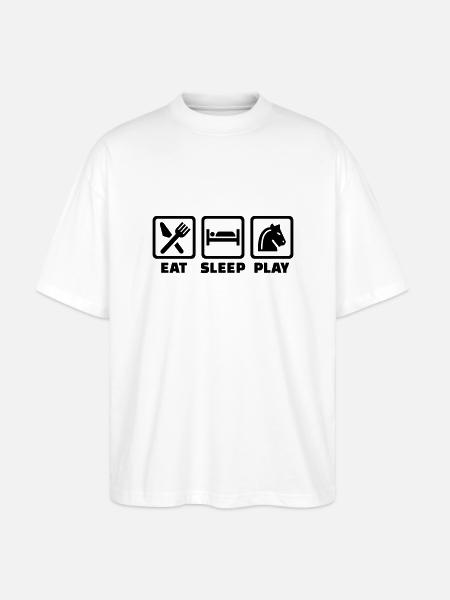 Eat Sleep Chess - Stanley/Stella Oversized Unisex Organic T-shirt Blaster 2.0 - white