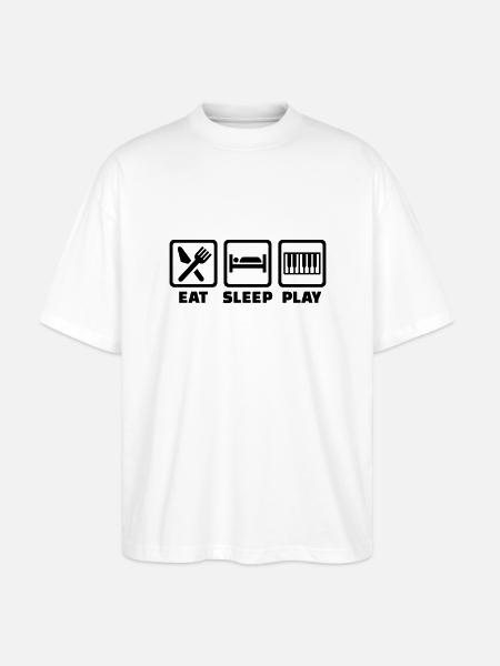 Eat Sleep Piano - T-shirt bio Blaster 2.0 coupe oversize Stanley/Stella Unisexe - blanc