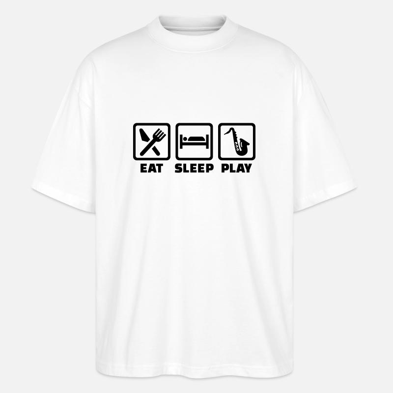 Saxophon - Stanley/Stella Oversized Unisex Bio T-Shirt Blaster 2.0 - Weiß
