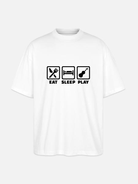 Eat Sleep Violon - T-shirt bio Blaster 2.0 coupe oversize Stanley/Stella Unisexe - blanc