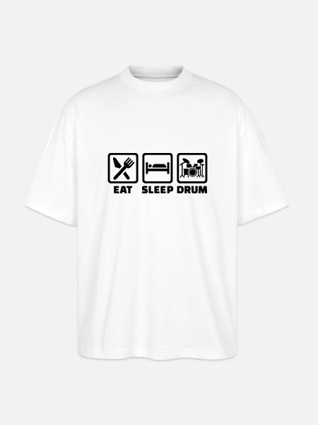 Eat Sleep drum - T-shirt bio Blaster 2.0 coupe oversize Stanley/Stella Unisexe - blanc