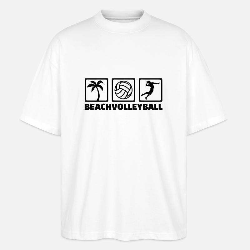 Beachvolleyball - Stanley/Stella Oversized Unisex Bio T-Shirt Blaster 2.0 - Weiß