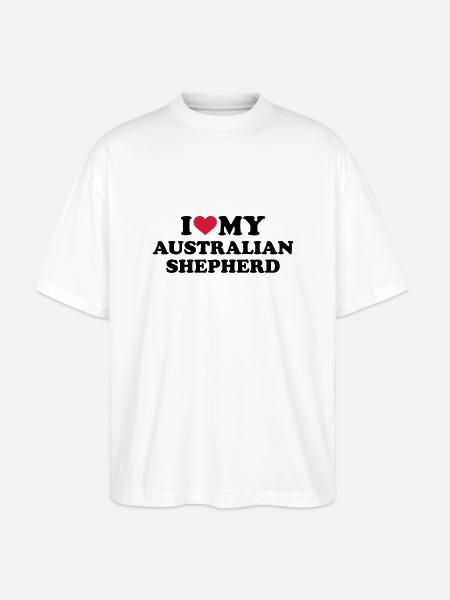 Australian shepherd - Stanley/Stella Oversized Unisex Bio T-Shirt Blaster 2.0 - Weiß