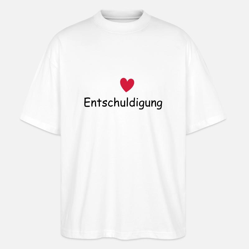 Entschuldigung mit Herz - Stanley/Stella Oversized Unisex Bio T-Shirt Blaster 2.0 - Weiß