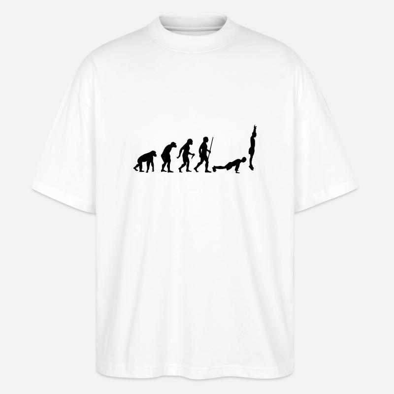 Evolution Burpee - Stanley/Stella Oversized Unisex Organic T-shirt Blaster 2.0 - white