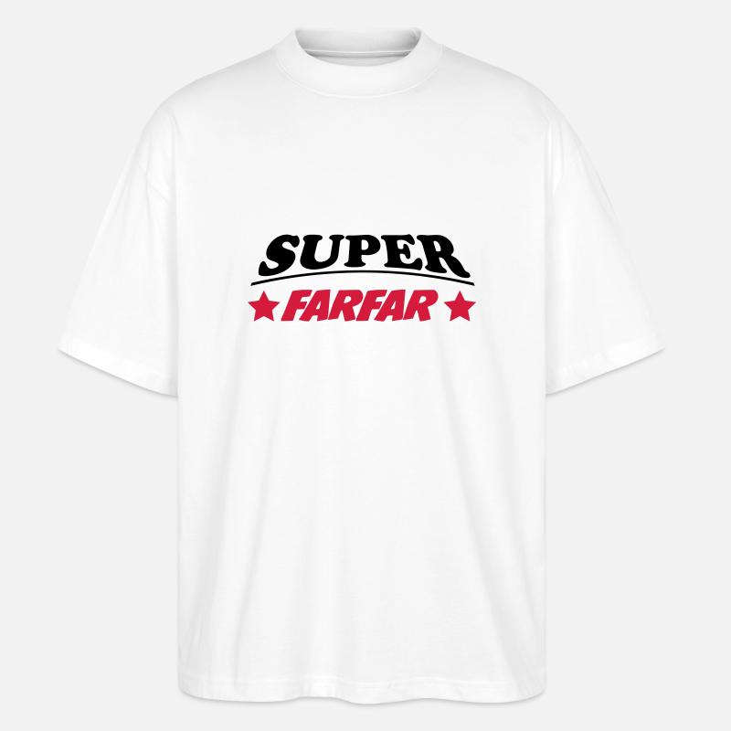 Super farfar 111 - Stanley/Stella Oversized Unisex Bio T-Shirt Blaster 2.0 - Weiß