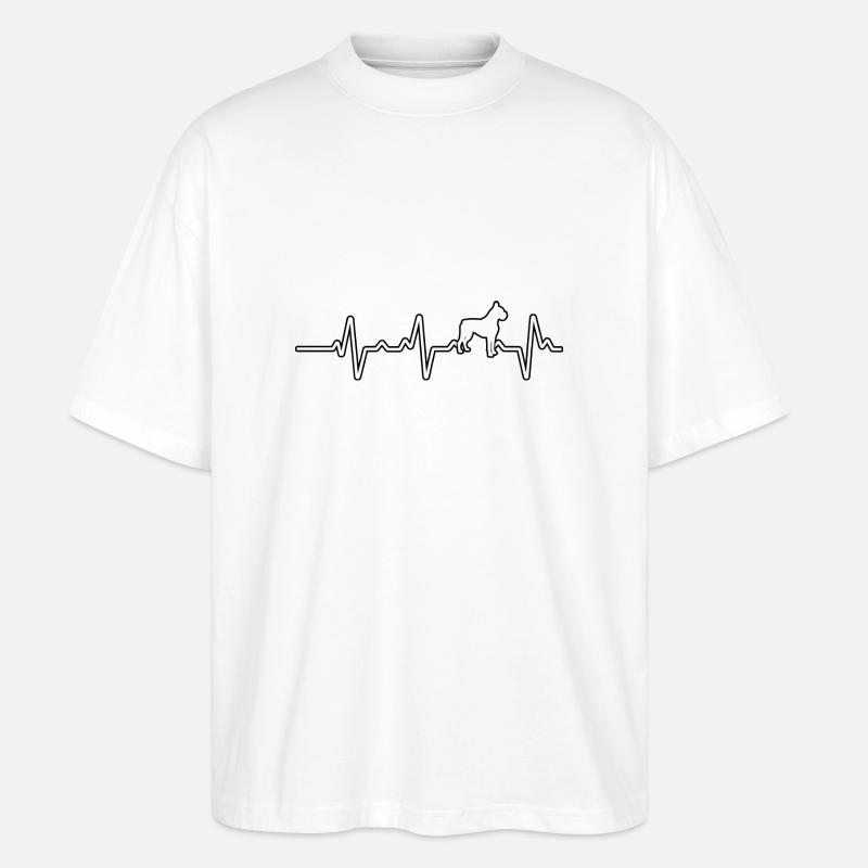 Boxer Herzschlag - Stanley/Stella Oversized Unisex Bio T-Shirt Blaster 2.0 - Weiß