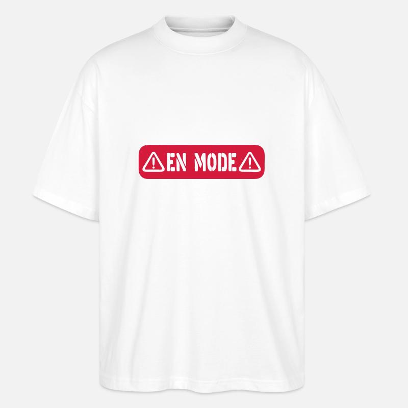 panneau danger en mode 2 - T-shirt bio Blaster 2.0 coupe oversize Stanley/Stella Unisexe - blanc