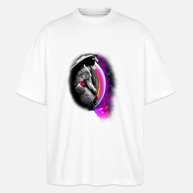 SPACECAT - Stanley/Stella Oversized Unisex Bio T-Shirt Blaster 2.0 - Weiß