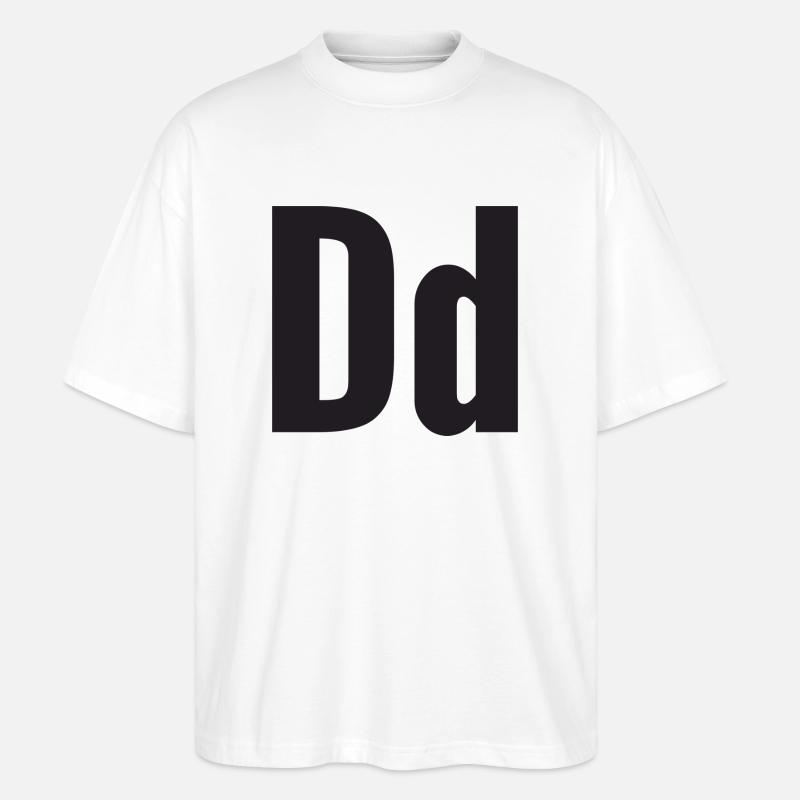 Buchstabe D - Stanley/Stella Oversized Unisex Bio T-Shirt Blaster 2.0 - Weiß