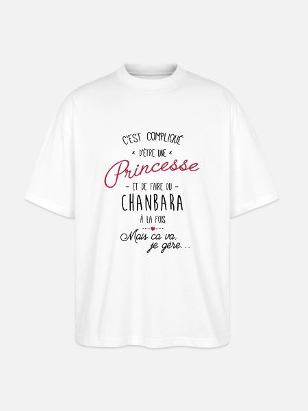 princesse et Chanbara - T-shirt bio Blaster 2.0 coupe oversize Stanley/Stella Unisexe - blanc