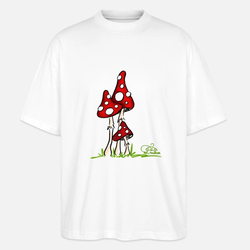 Muchotravky - Toadstools - Stanley/Stella Oversized Unisex Organic T-shirt Blaster 2.0 - white